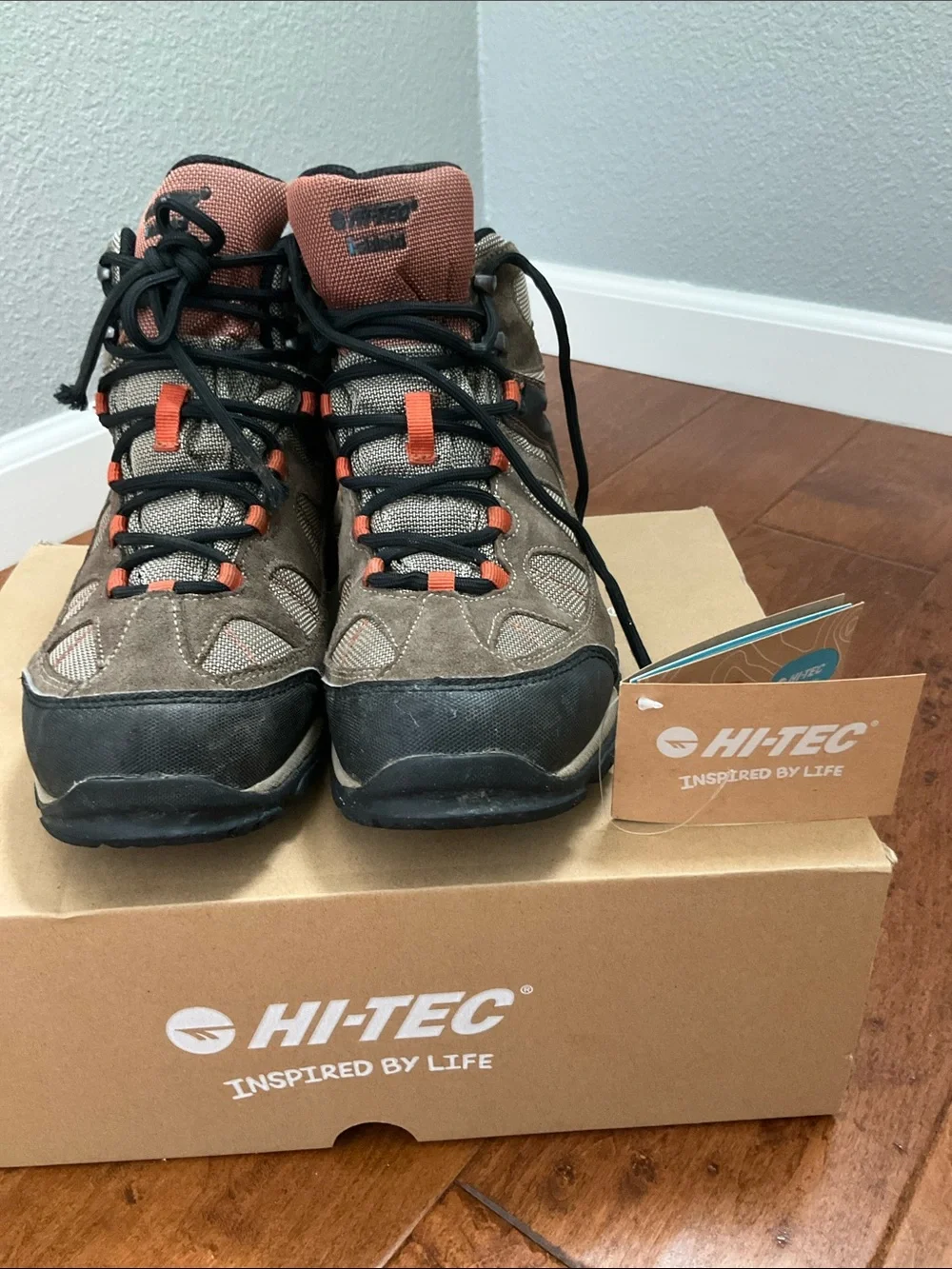 Hi-Tec Brown and Orange Trail Hiking Boots